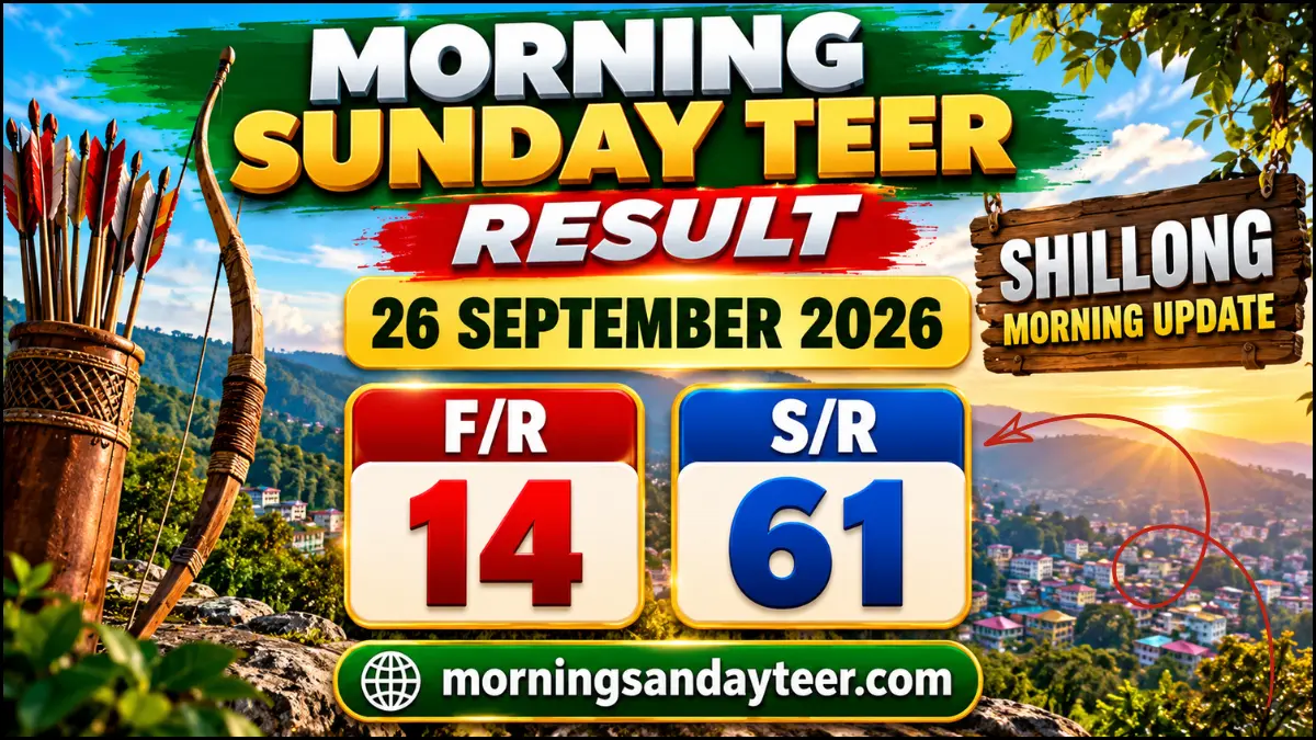 Morning Sunday Teer Result 26 September 2026: Shillong Morning Update, F/R and S/R